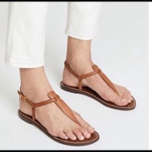 Sam Edelman Gigi Sandals Thongs 12 leather Cognac